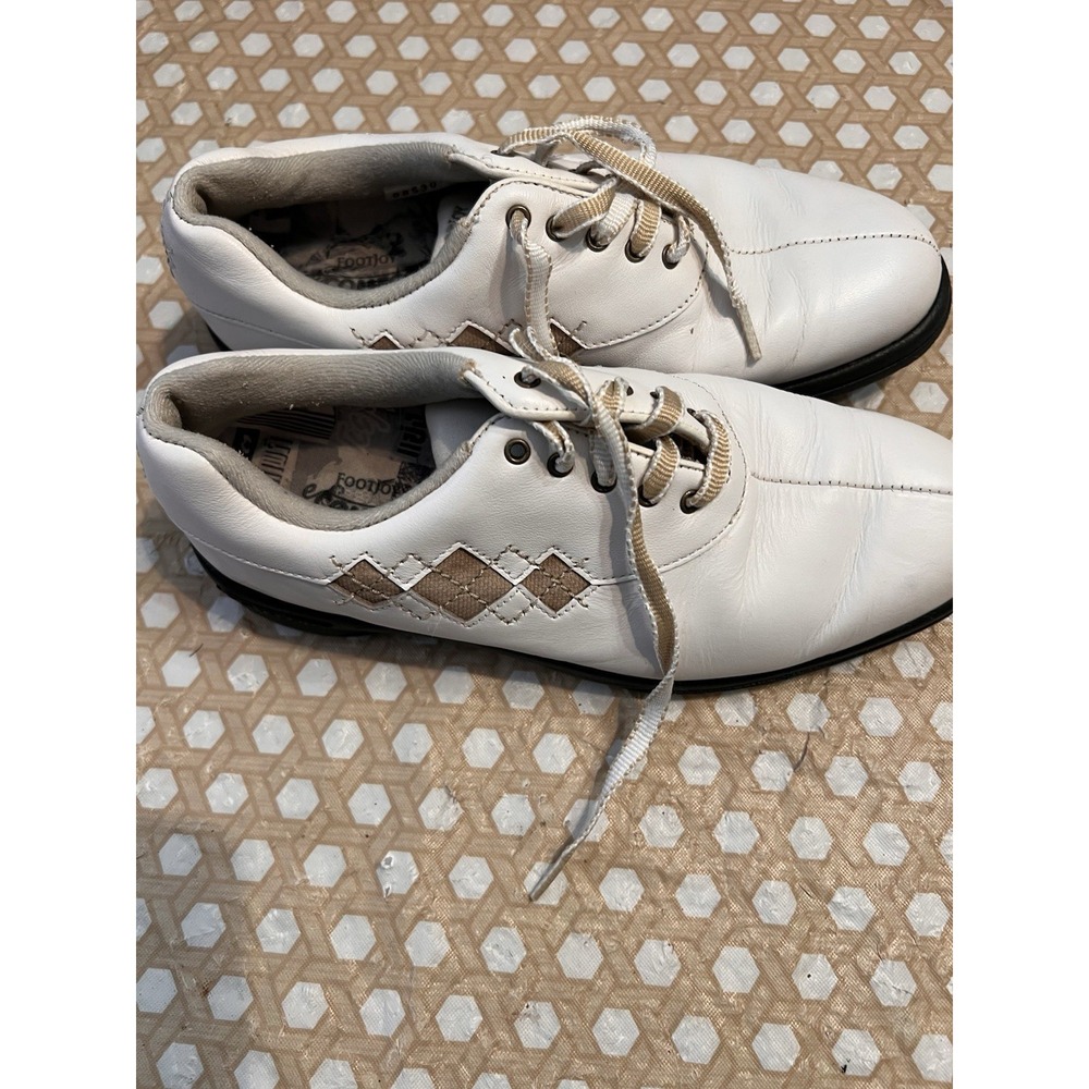 FootJoy Women's Summer Series Golf Shoes Tan Argyle Design Style 98530 Size 6.5M